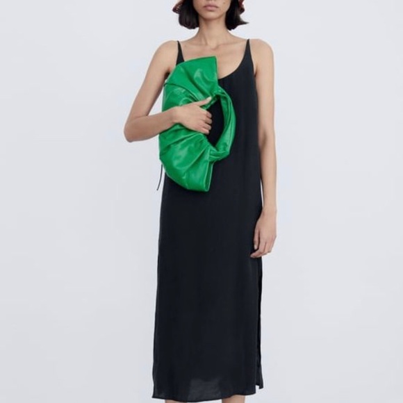 Zara Black Midi Dress small NWTs - Picture 1 of 9